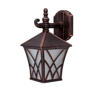 ALEK 302 LANTERN DOWN 1XE27 BLACK RED BRASS