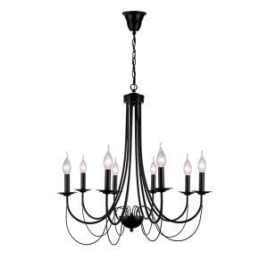 ANGELA CHANDELIER 8XE14 BLACK